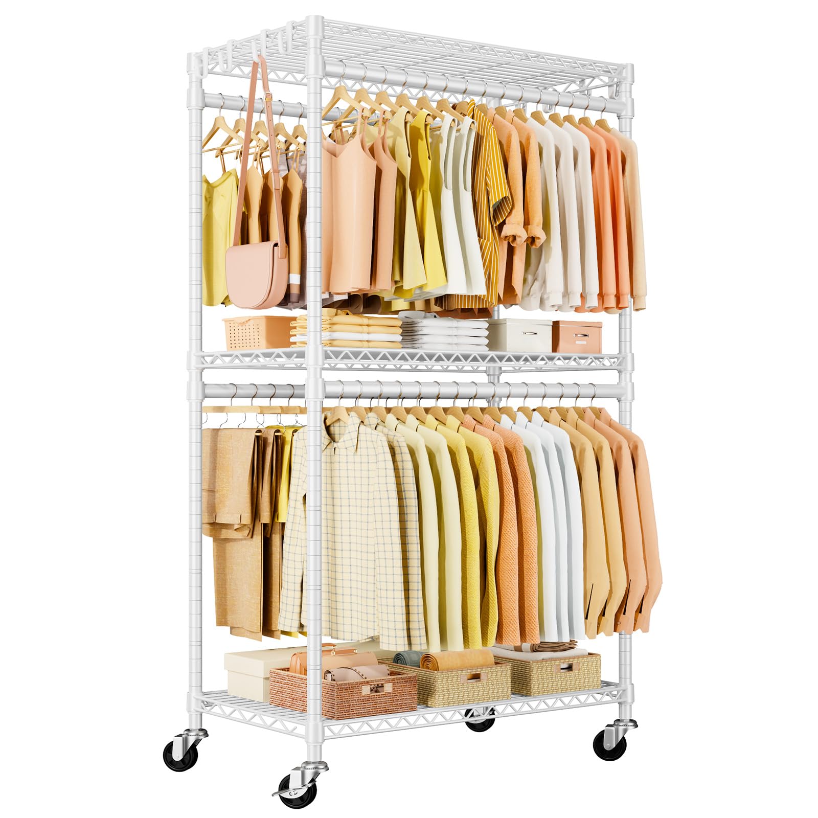 ②WWW_RACK WHAT WE WANT Amazon.com: Simple Houseware 52-Inch Freestanding Closet